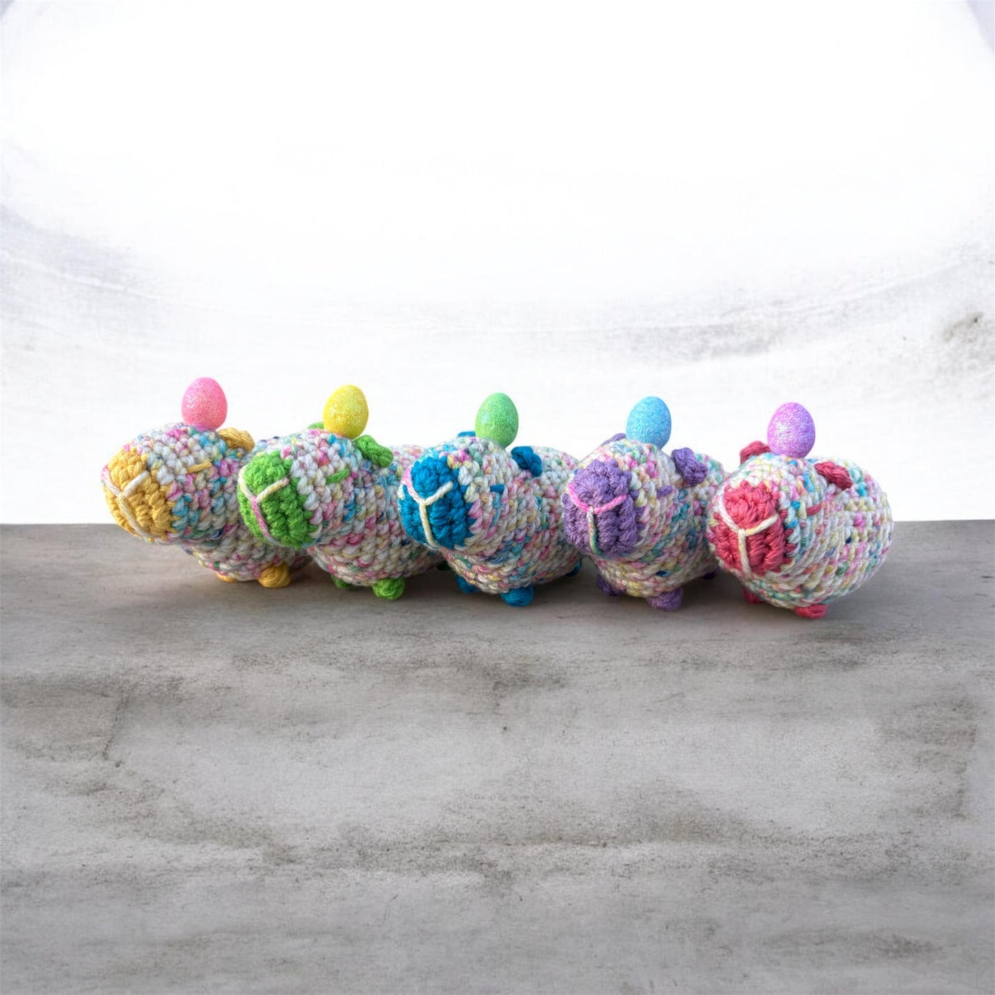 Pastel Easter Egg - LuvKnotz Small Capybara Handmade Crochet - Soft acrylic Yarn, Approx. 3" Long, stuffed animals