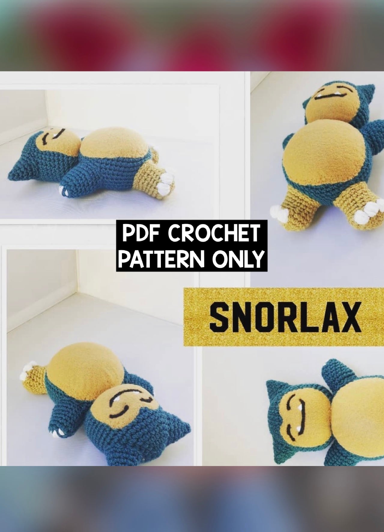 ***PDF PATTERN ONLY*** Snorlax Pokémon - Crochet Pattern