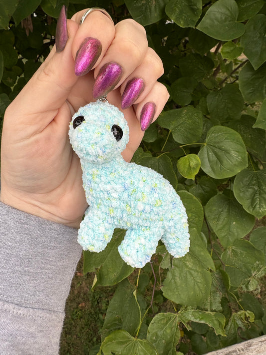 LuvKnotz Small Dinosaur Keychain - Unique Design for Stuffed Animal - approx. 3”