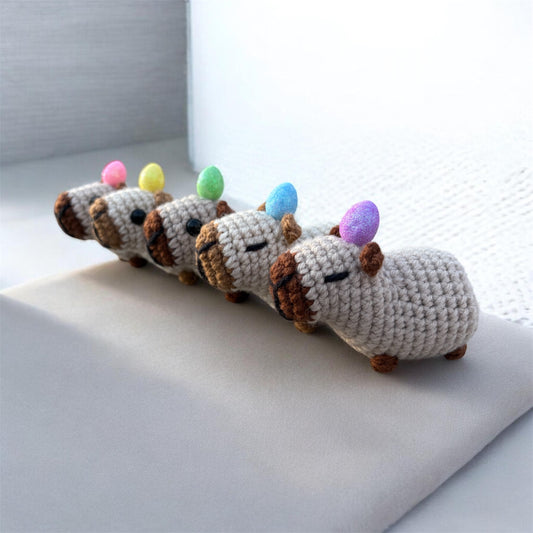 Easter Egg - LuvKnotz Small Capybara Handmade Crochet - Soft acrylic Yarn, Approx. 3" Long, stuffed animals