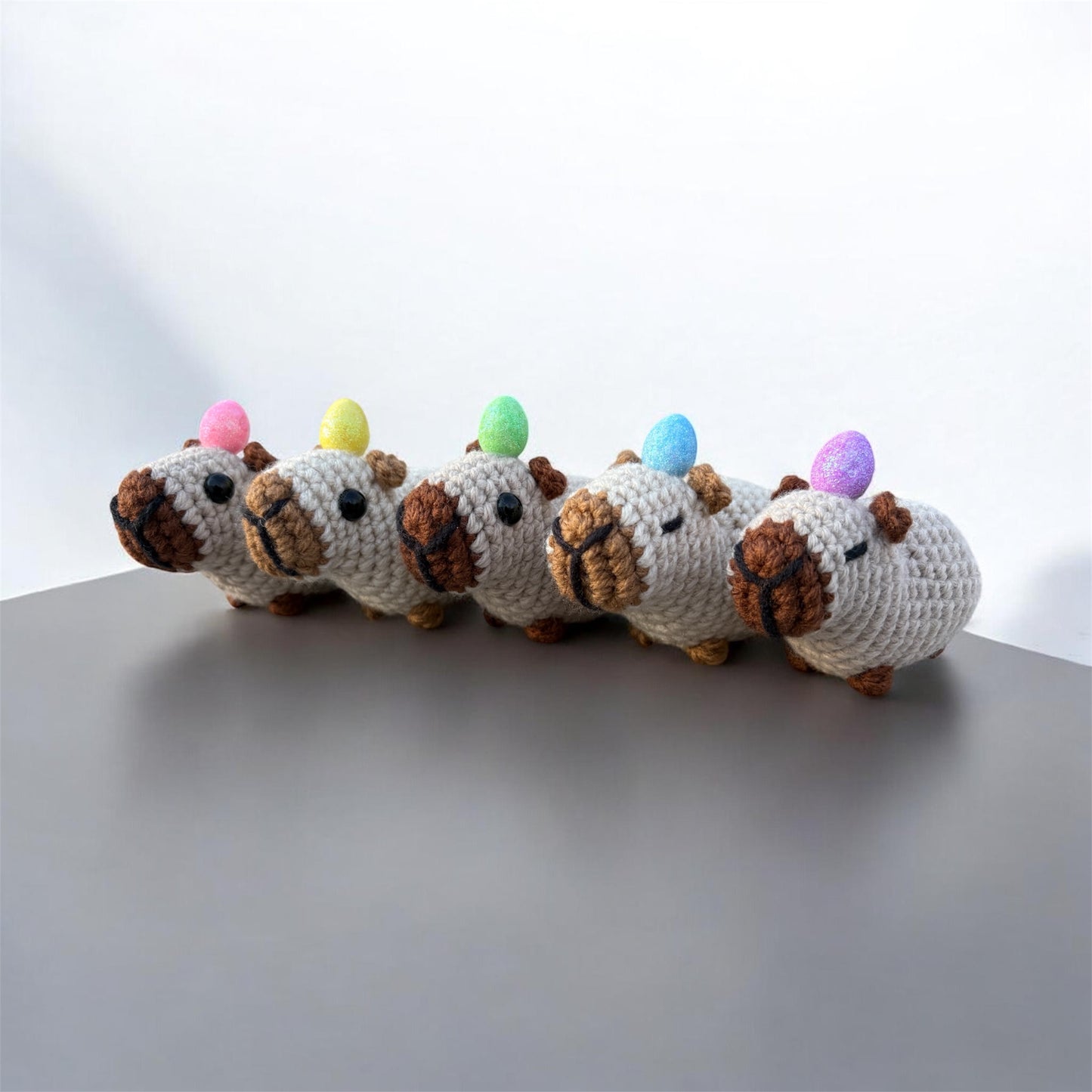 Easter Egg - LuvKnotz Small Capybara Handmade Crochet - Soft acrylic Yarn, Approx. 3" Long, stuffed animals