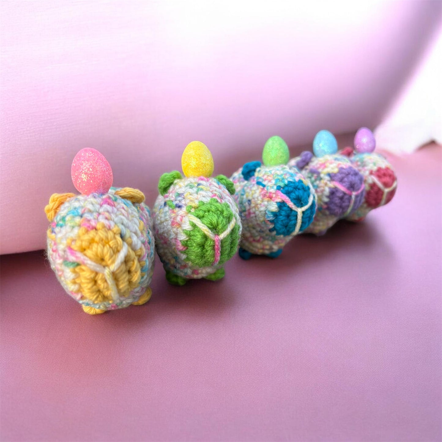 Pastel Easter Egg - LuvKnotz Small Capybara Handmade Crochet - Soft acrylic Yarn, Approx. 3" Long, stuffed animals