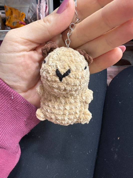 BLIND BOX - LuvKnotz Small Capybara Keychain Handmade Crochet - Soft chenille Yarn, Approx. 3" Long, stuffed animals