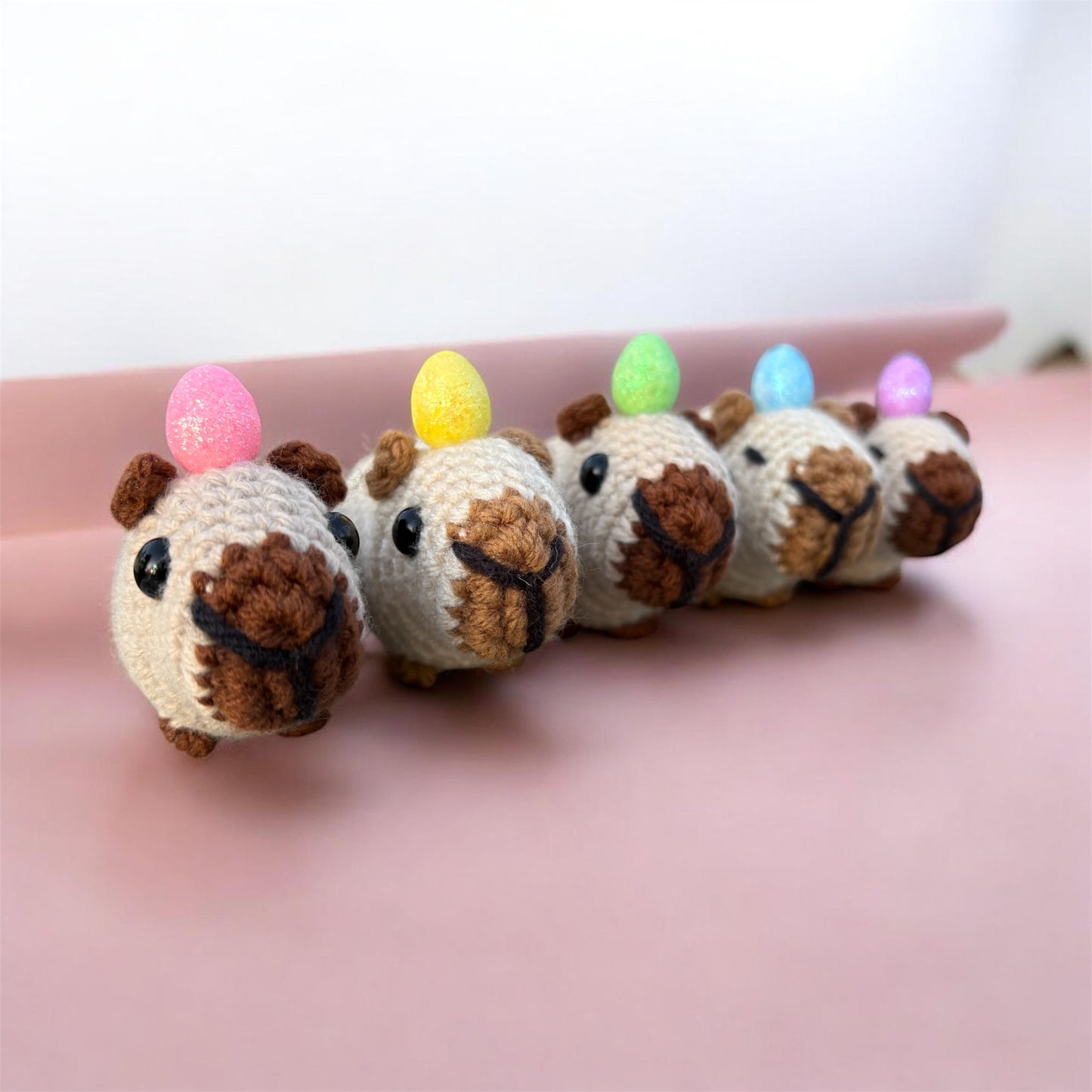 Easter Egg - LuvKnotz Small Capybara Handmade Crochet - Soft acrylic Yarn, Approx. 3" Long, stuffed animals