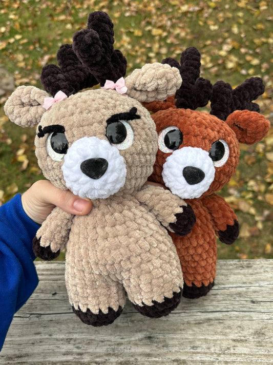 LuvKnotz Large Reindeer Christmas Plush - Unique Design for Stuffed Animal - approx 12”