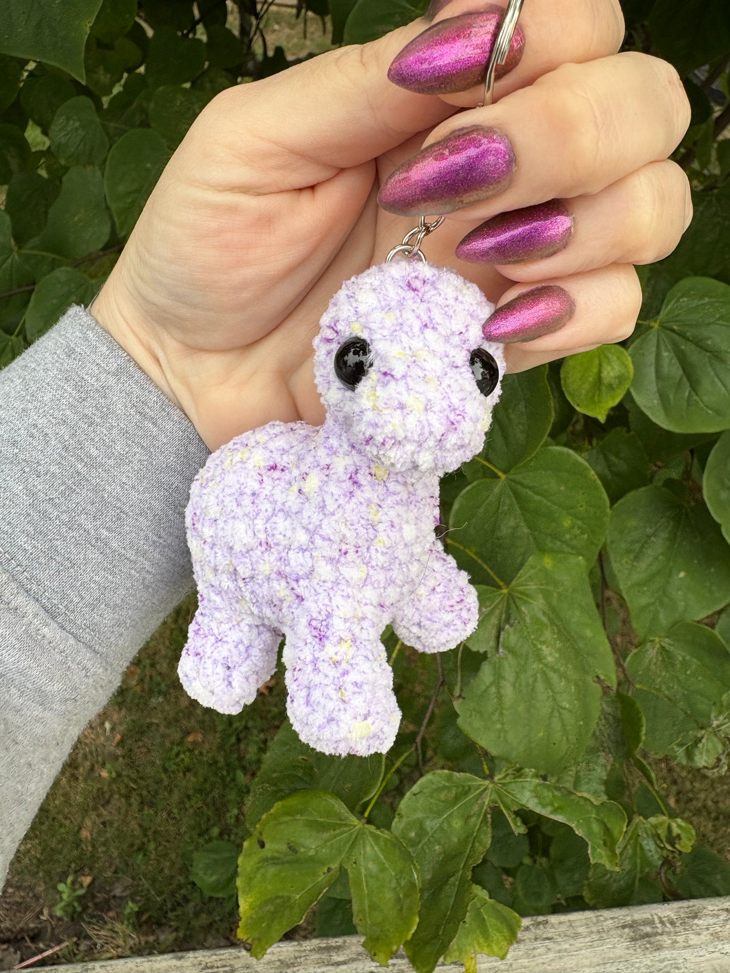 LuvKnotz Small Dinosaur Keychain - Unique Design for Stuffed Animal - approx. 3”