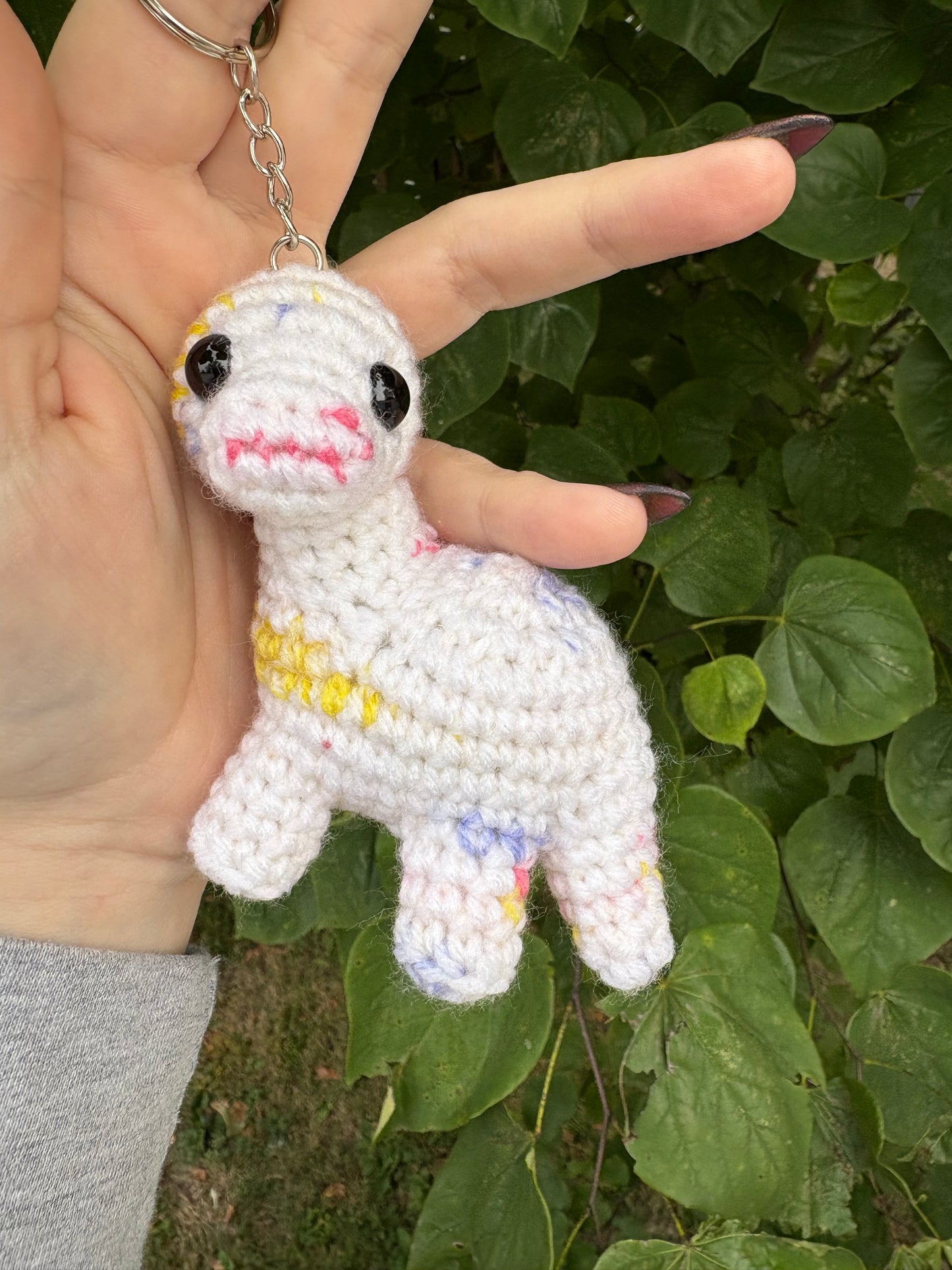 LuvKnotz Small Dinosaur Keychain - Unique Design for Stuffed Animal - approx. 3”