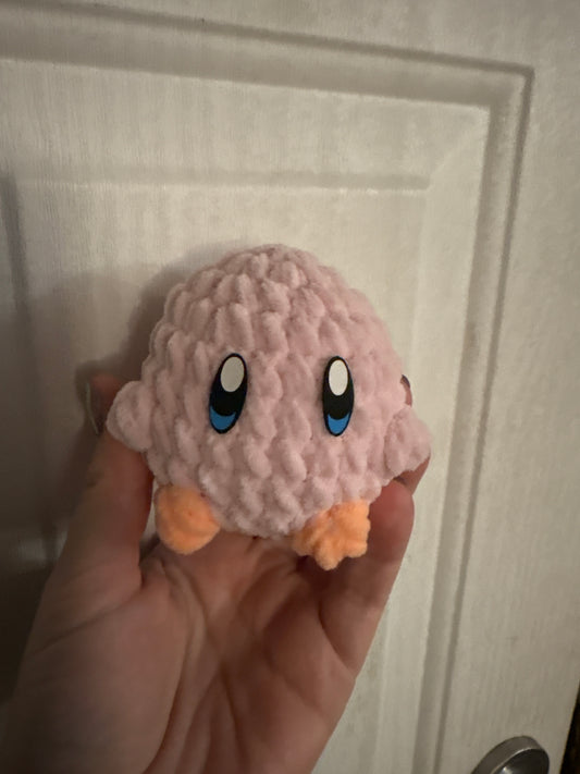 LuvKnotz KIRBY Handmade Crochet - Soft chenille Yarn, Approx. 3" Long, stuffed animals