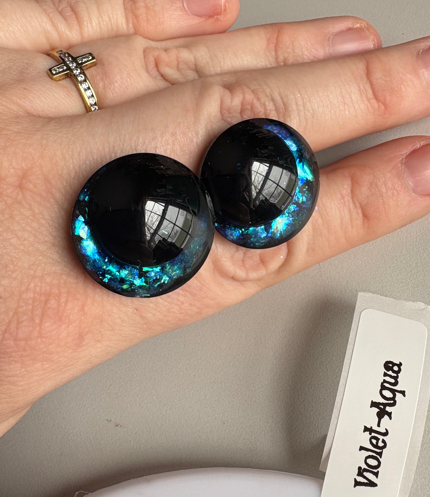 Violet Aqua - Sinker Kawaii Safety Eyes - Custom Made To Order