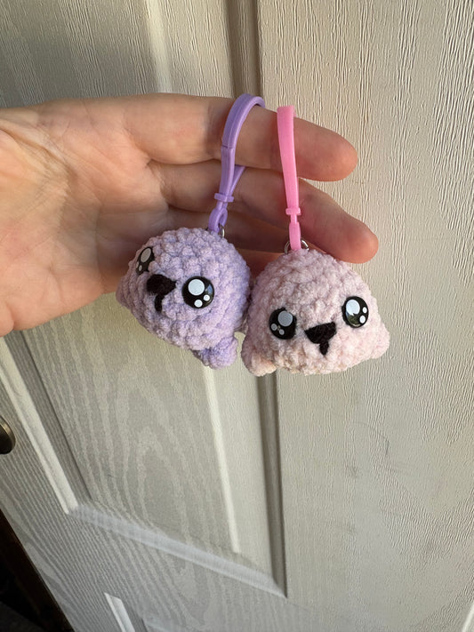 RANDOM COLOR - Seal Keychain - LuvKnotz small plush keychain - approx 3” tall