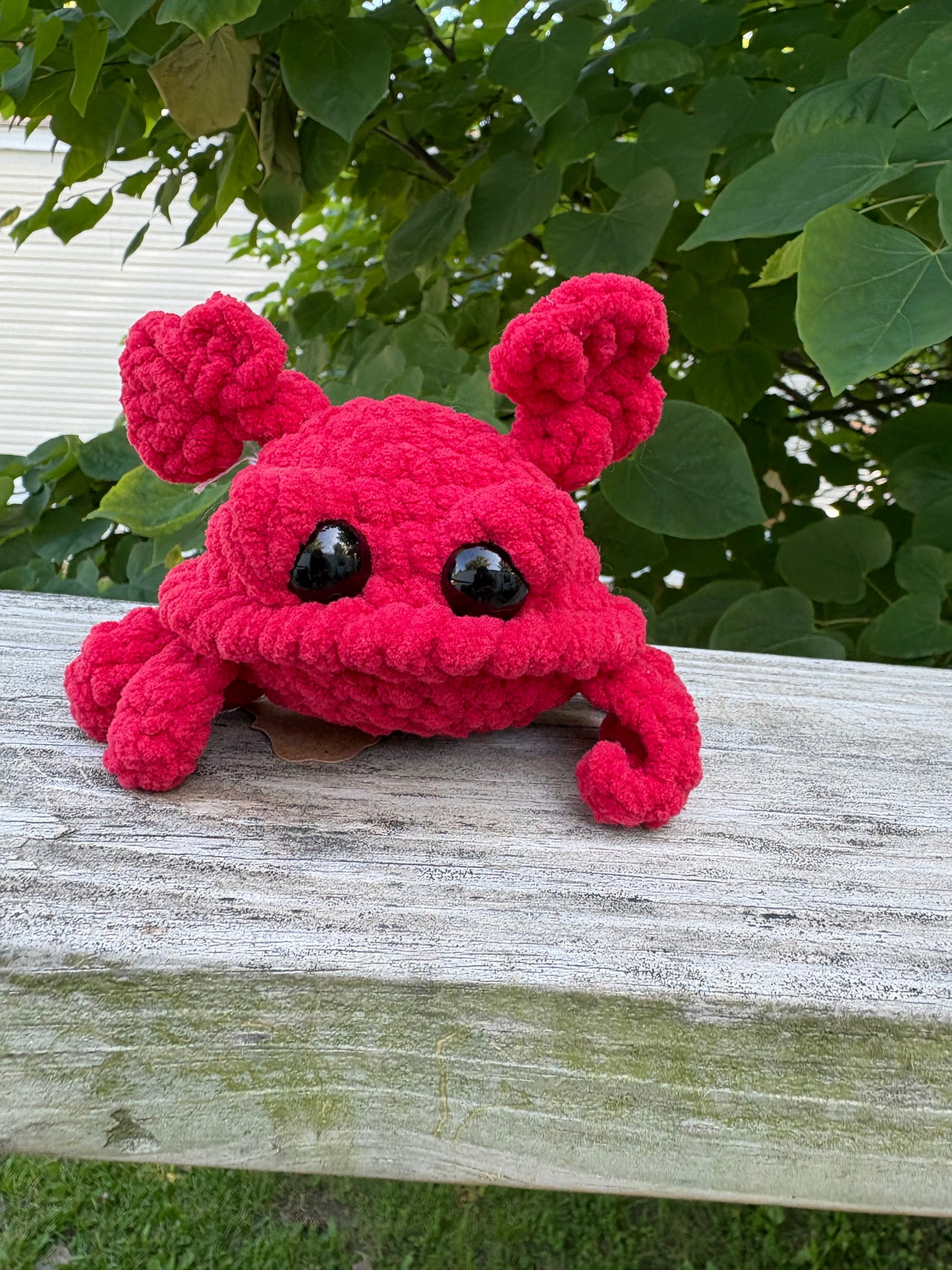 Red Crab - Handmade Crochet LuvKnotz - Soft Yarn, Approx. 4" Wide, OOAK stuffed animals