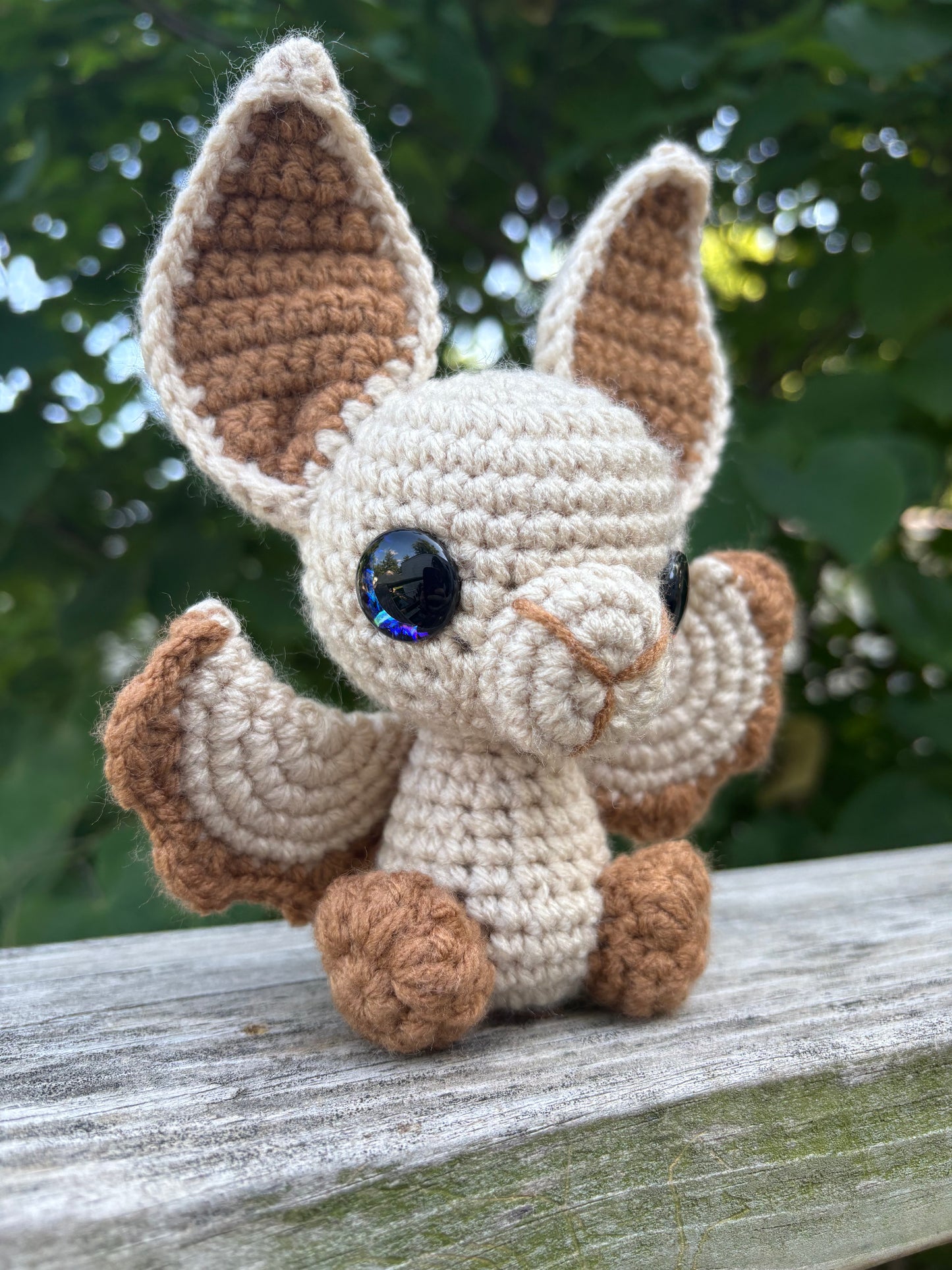 Small Brown Bat - Wing Creature - Luvknotz Handmade Crochet - Unique Design for Stuffed Animal