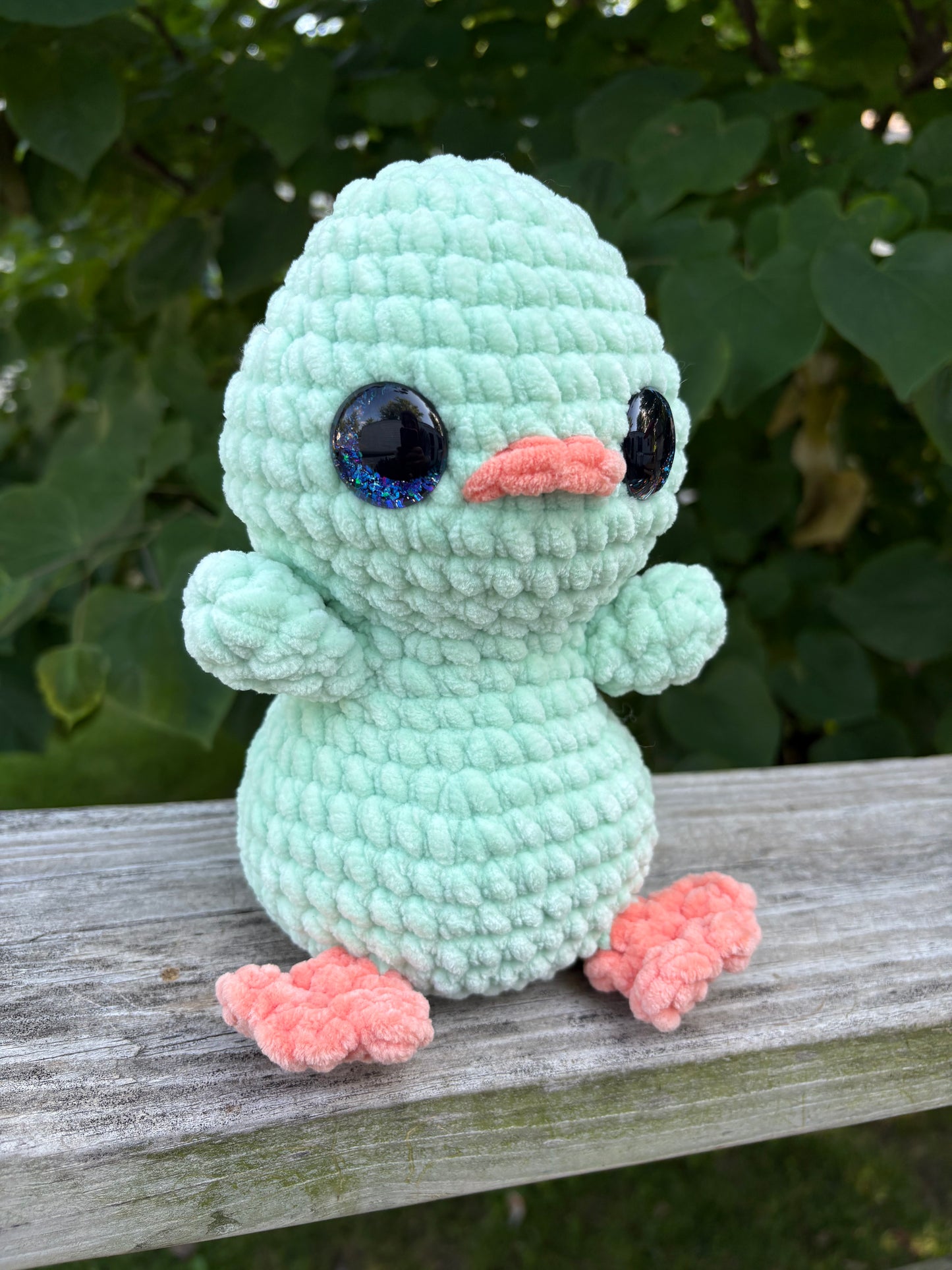 LuvKnotz Medium Weighted Mint Duck Plush - Unique Design for Stuffed Animal - approx 10”