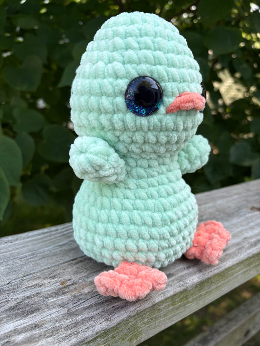 LuvKnotz Medium Weighted Mint Duck Plush - Unique Design for Stuffed Animal - approx 10”
