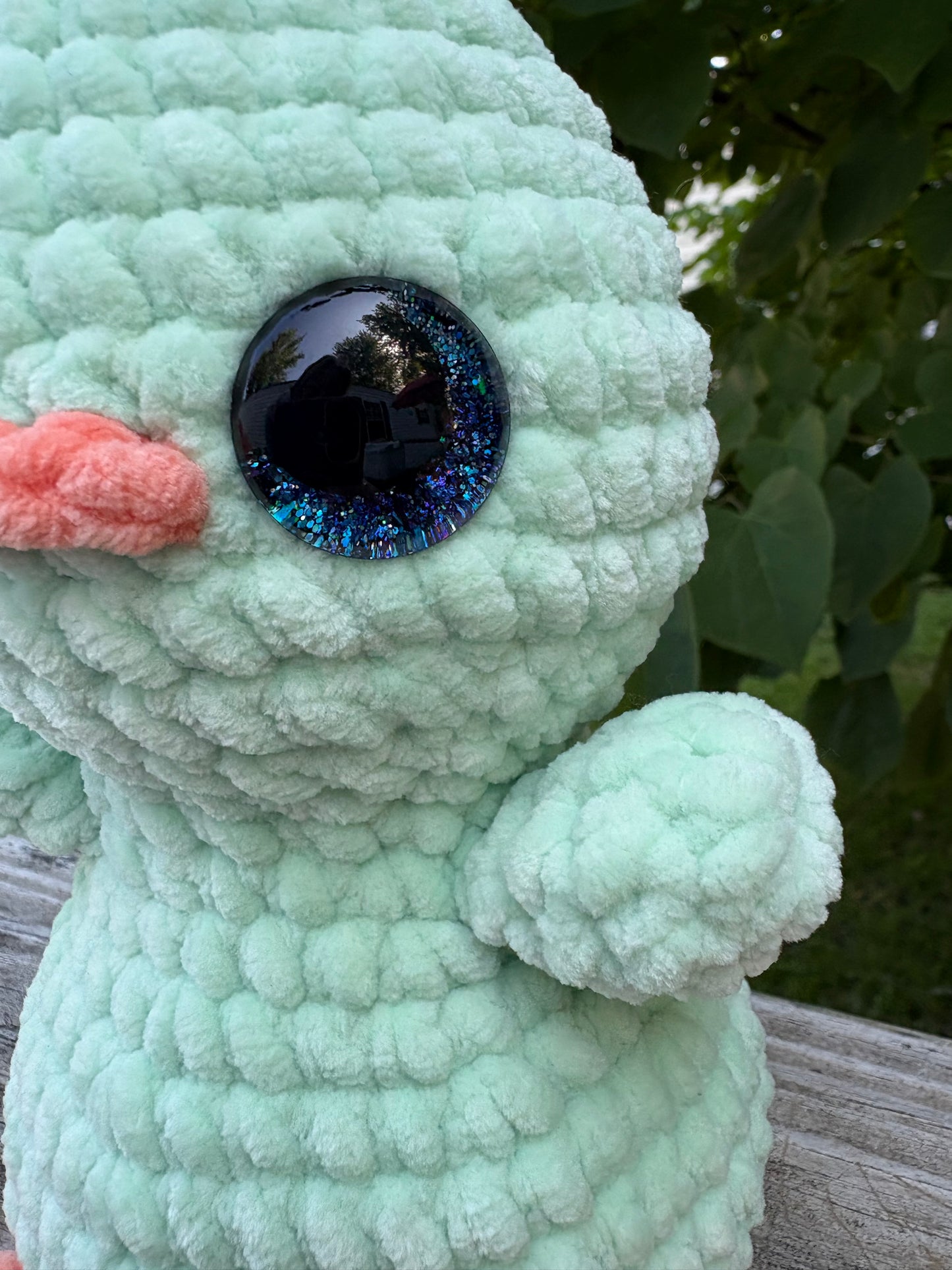 LuvKnotz Medium Weighted Mint Duck Plush - Unique Design for Stuffed Animal - approx 10”
