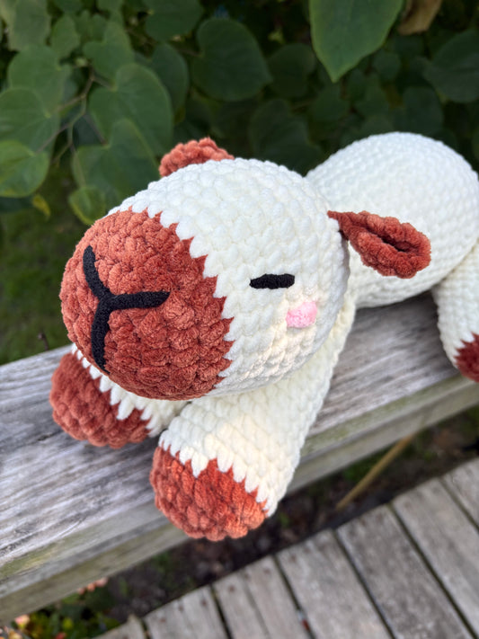 LuvKnotz Large Capybara Handmade Crochet - Soft chenille Yarn, Approx. 22" Long, stuffed animals