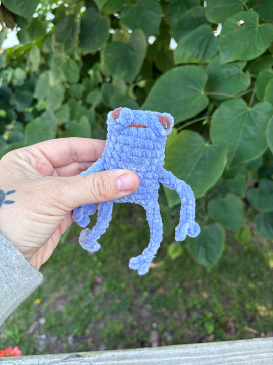 Medium Frog Handmade Crochet - Soft chenille Yarn, Approx. 3” Long, stuffed animals